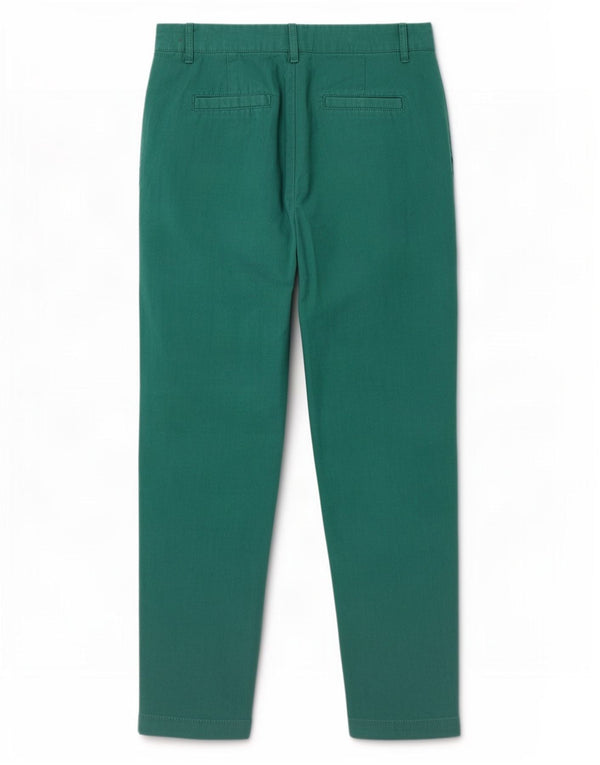 Benetton Womens Tapered Chino Trousers UK 12 Medium W32 L25 Green Linen