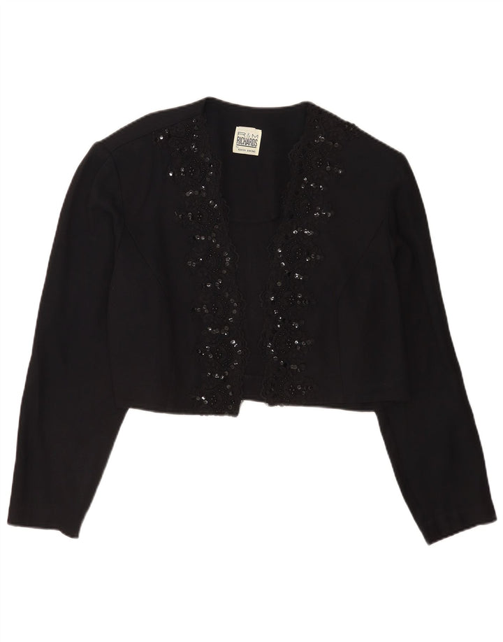 R&M Richards Veste Boléro Femme UK 14 Medium Noir Rayonne