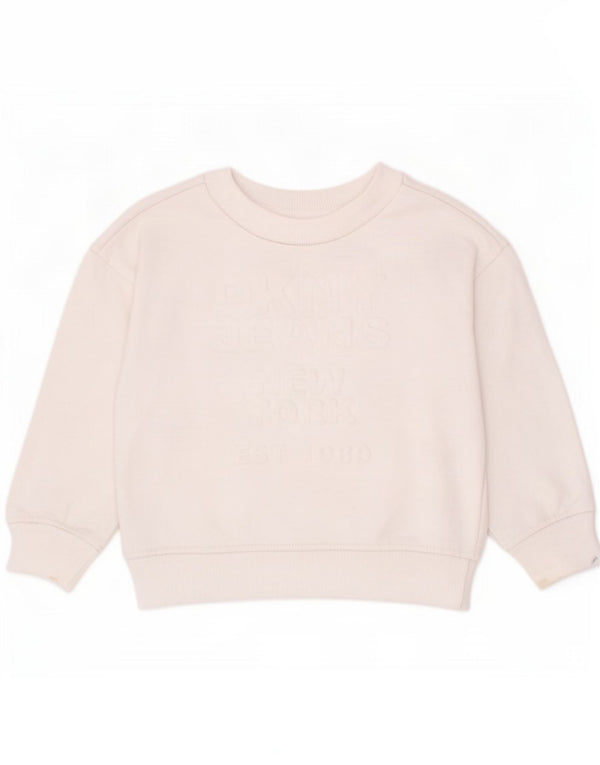 Felpa con grafica Dkny per ragazzi, 2-3 anni, cotone bianco
