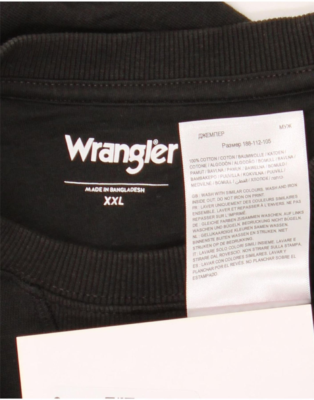 Felpa da uomo Wrangler maglione 2XL cotone nero