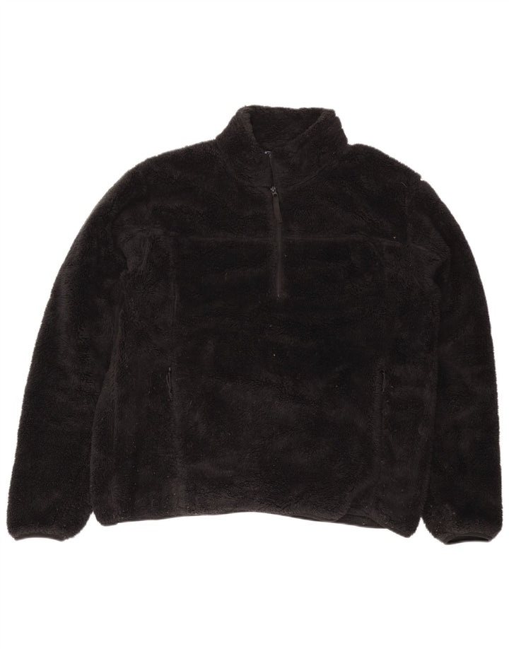 Mountain Warehouse Herre Zip Neck Fleece Jumper XL Sort Polyester