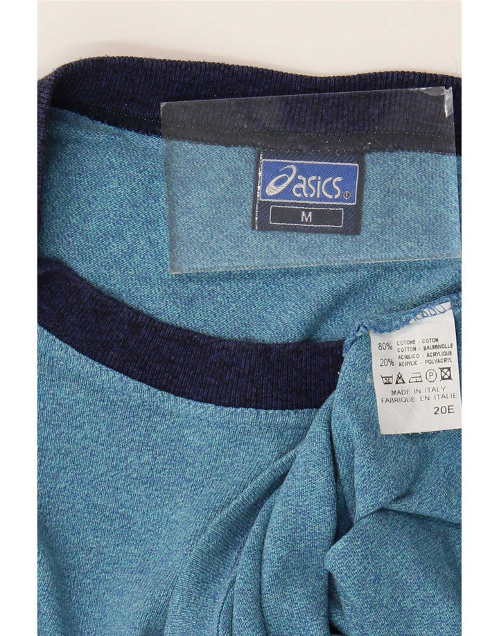 T-shirt da uomo Asics Top in cotone screziato blu medio