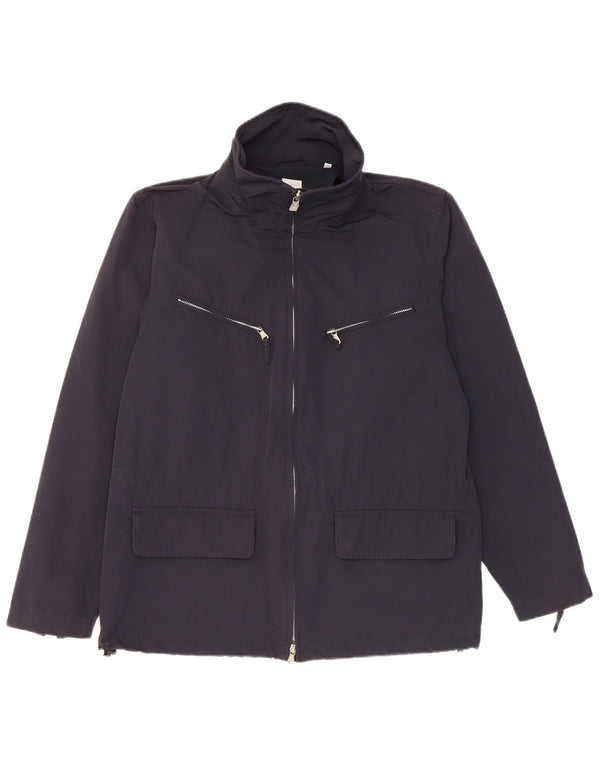 Aspesi Womens Utility Jacket UK 14 Medium Navy Blue Cotton