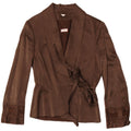 Max & Co. Womens Wrap Blazer Jacket UK 14 Large Brown Cotton