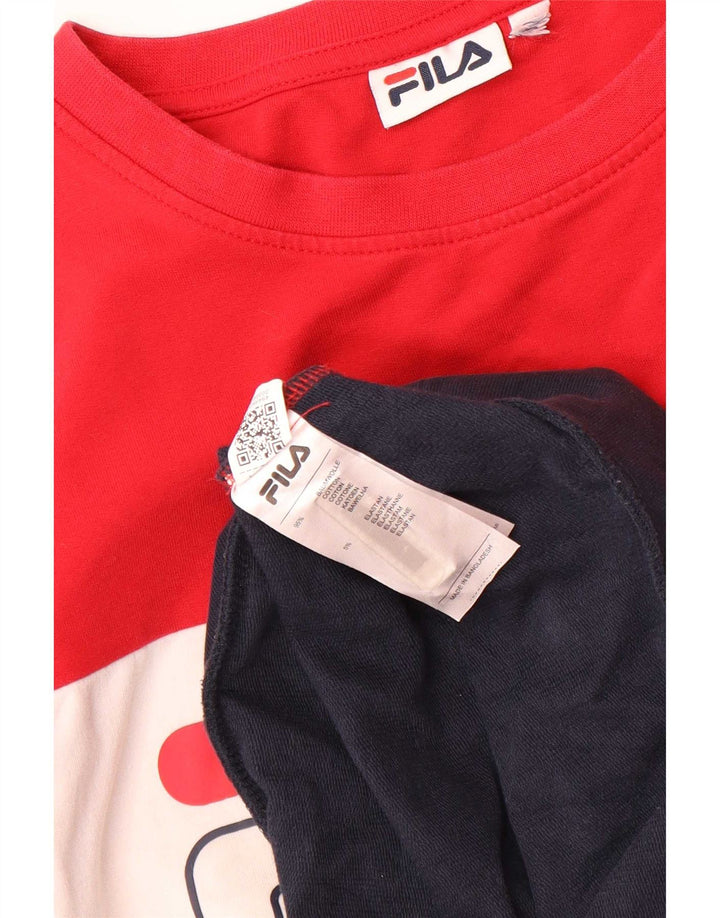 Fila Hombre Graphic Sudadera Jumper Small Multicolor Colorblock Algodón