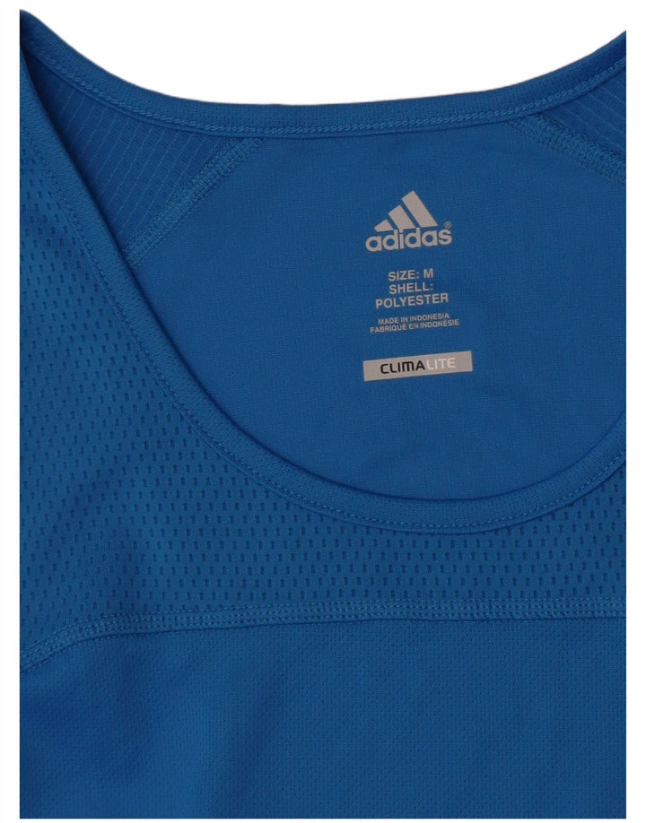 Canotta Adidas Climalite da uomo in poliestere blu medio