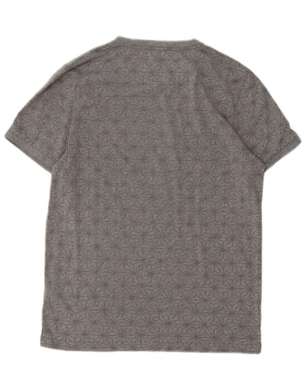 Ted Baker Mens Graphic T-Shirt Top Size 3 Medium Grey Geometric Cotton