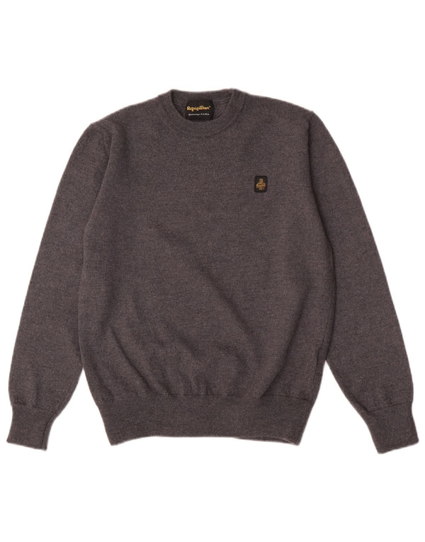 Refrigiwear Boys Crew Neck Jumper Sweater 11-12 Years Medium Grey Wool