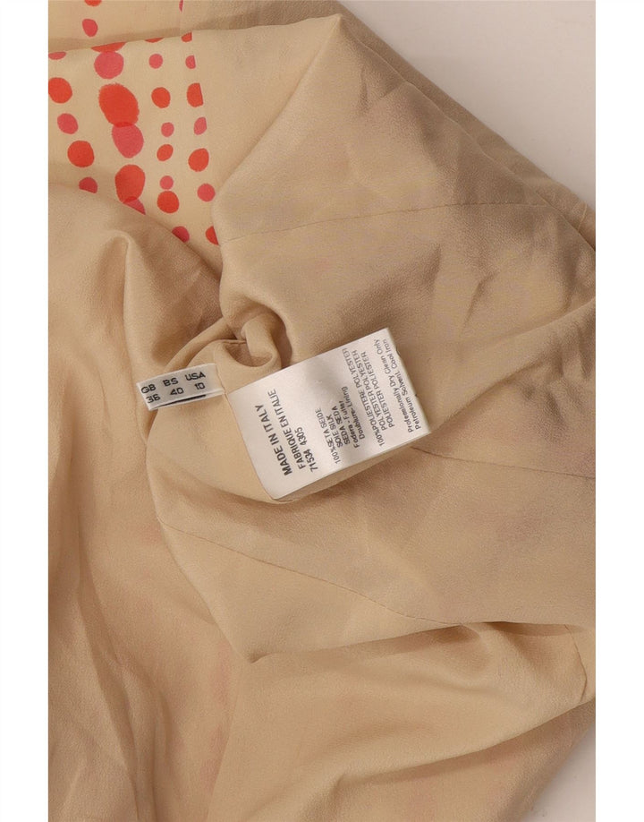 Vintage Damen Blazerjacke mit 3/4-Ärmeln und 3 Knöpfen, US 10, groß, beige gefleckt