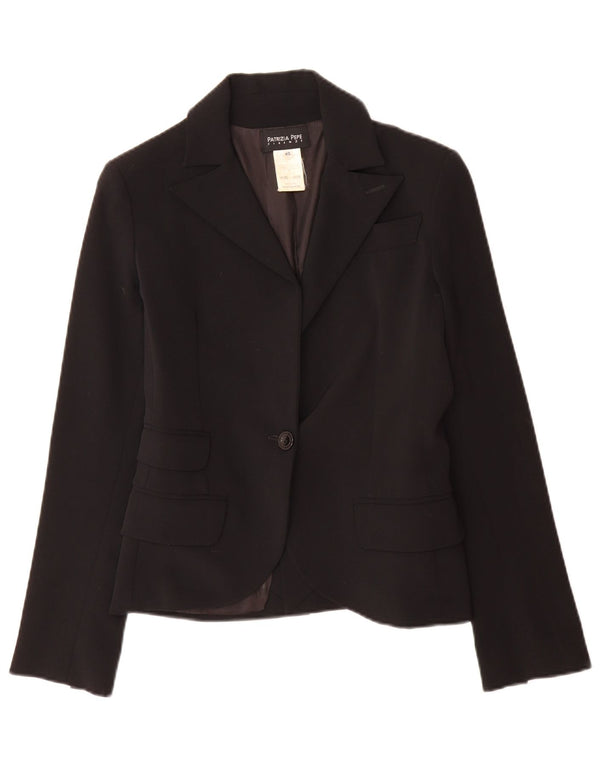 Giacca Blazer 1 Bottone Donna Patrizia Pepe IT 40 Small Nera Lana