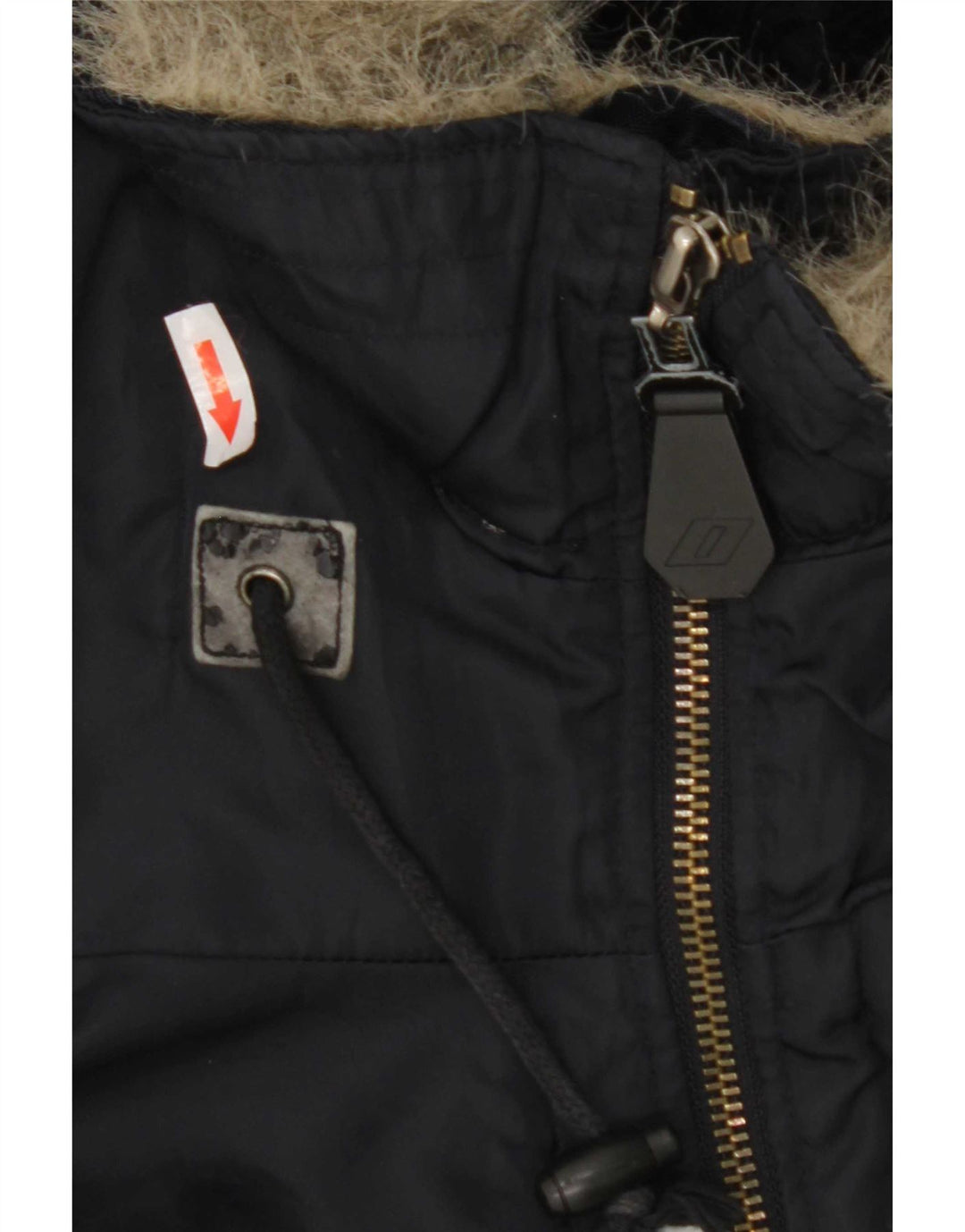 Dkny Womens Hooded Bomber Jacket UK 16 Large Navy Blue Nylon
