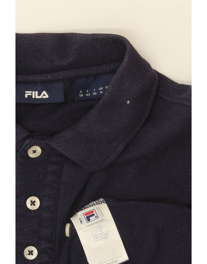 FILA Mens Polo Shirt Medium Navy Blue Cotton Vintage Fila and Second-Hand Fila from Messina Hembry 