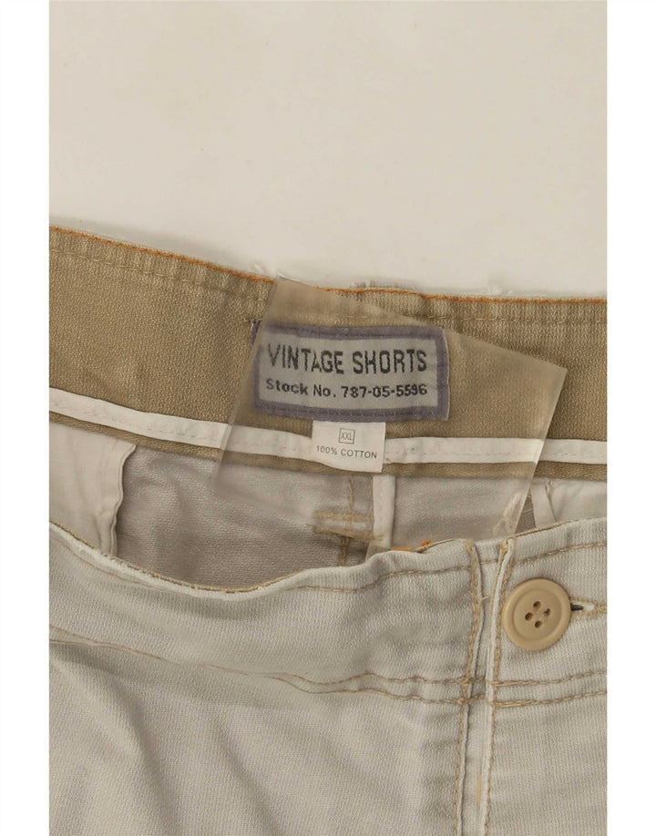 Vintage Mens Cargo Shorts 2XL W42 Grey Cotton