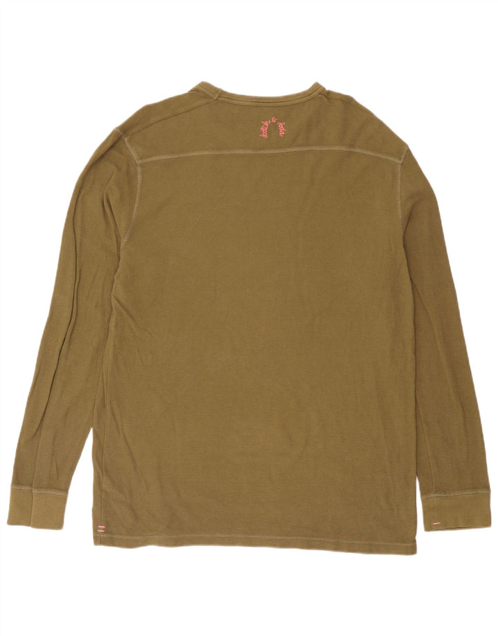 Scotch & Soda Mens Top Long Sleeve Large Khaki Cotton