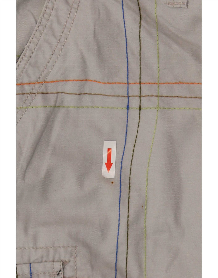 Desigual Short cargo graphique W36 pour homme en coton à carreaux gris grand
