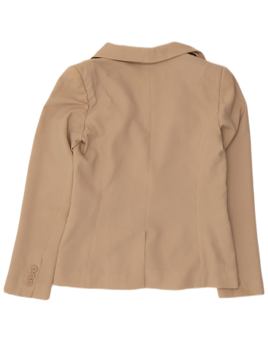 Benetton Womens 1 Button Blazer Jacket UK 12 Medium Beige