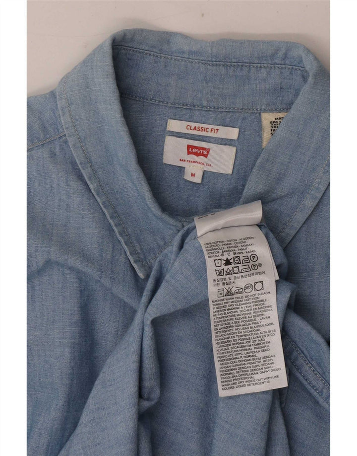 Levi's Womens Classic Fit skjorte UK 14 Medium Blue Cotton