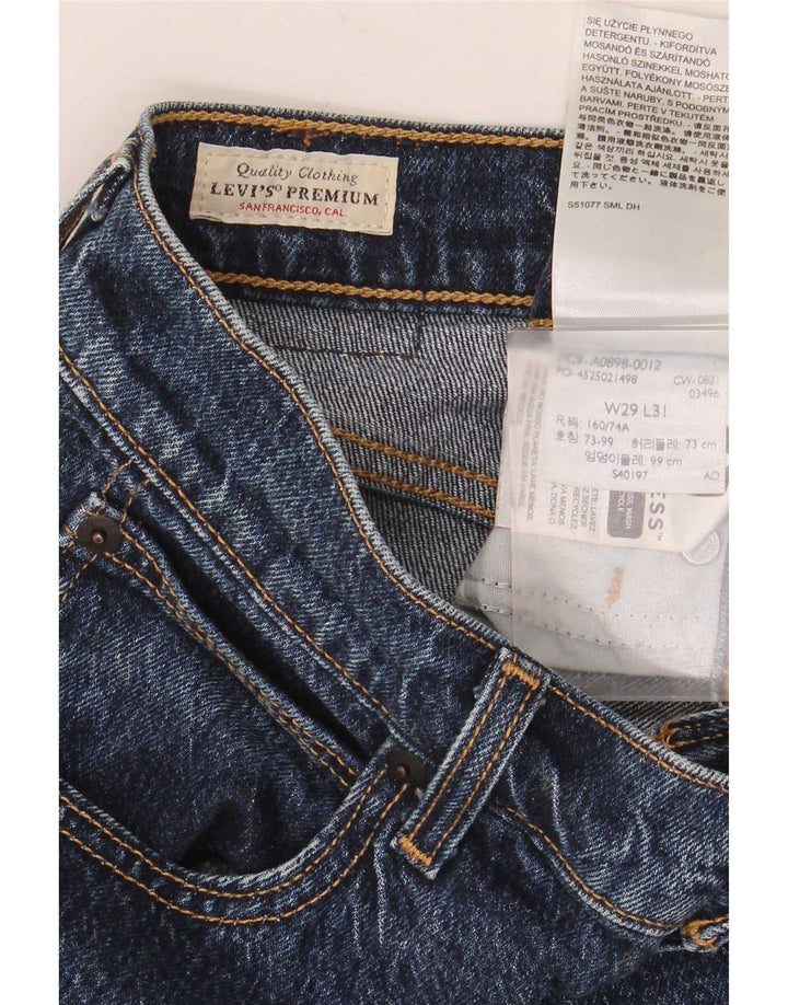 Levi's Mens Slim Straight Jeans W29 L31 Navy Blue Cotton