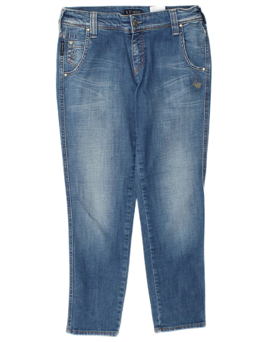 ARMANI Womens Slim Jeans W26 L26 Blue Cotton