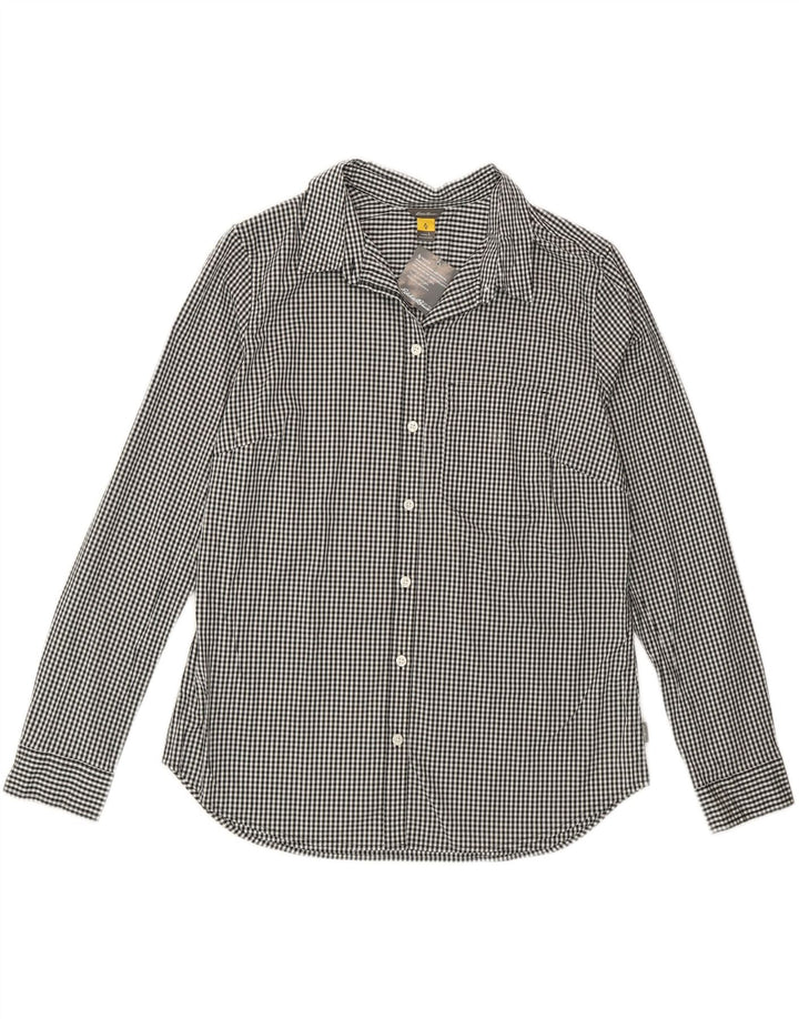Koszula damska Eddie Bauer UK 16, duża, czarna, bawełniana w kratkę