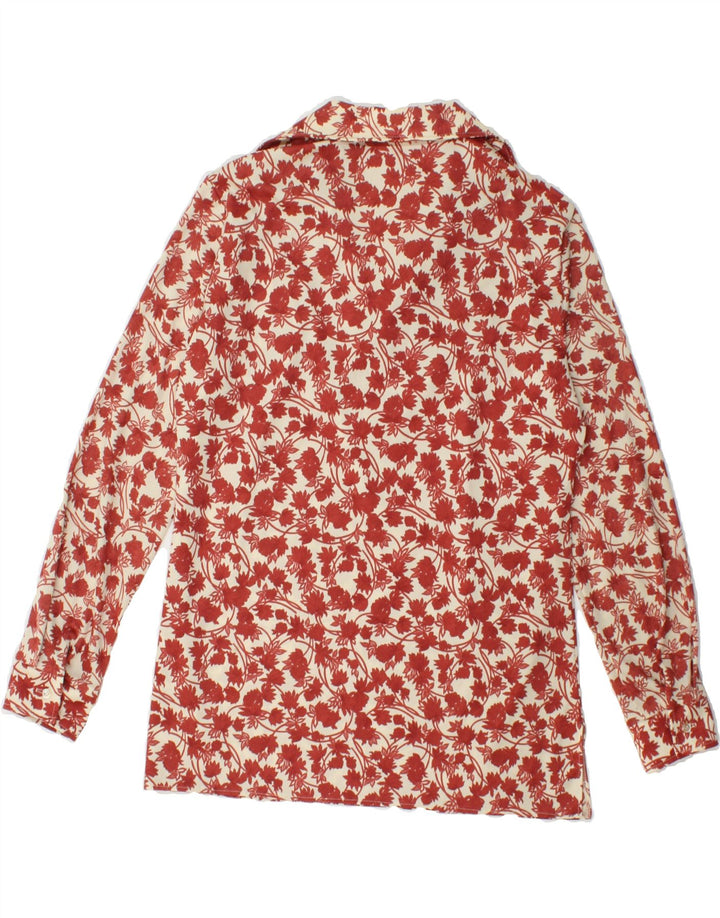 VINTAGE Womens Pullover Shirt IT 44 Medium Red Floral Polyester Vintage Vintage and Second-Hand Vintage from Messina Hembry 