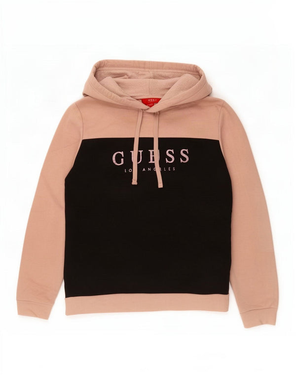 Guess Γυναικεία γραφικά υπερμεγέθη κουκούλα UK 14 Medium Beige Colourblock