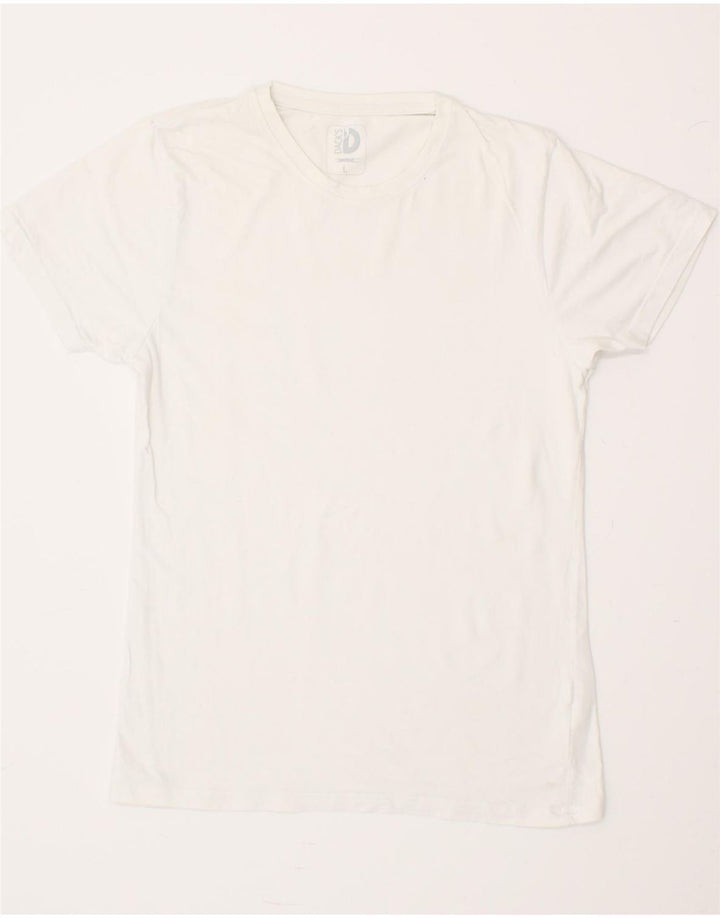 DACK'S Womens T-Shirt Top UK 14 Large White Cotton Vintage Dack's and Second-Hand Dack's from Messina Hembry 