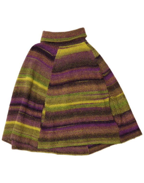 Vintage Womens Poncho Jumper UK 16 Large Multicoloured Striped