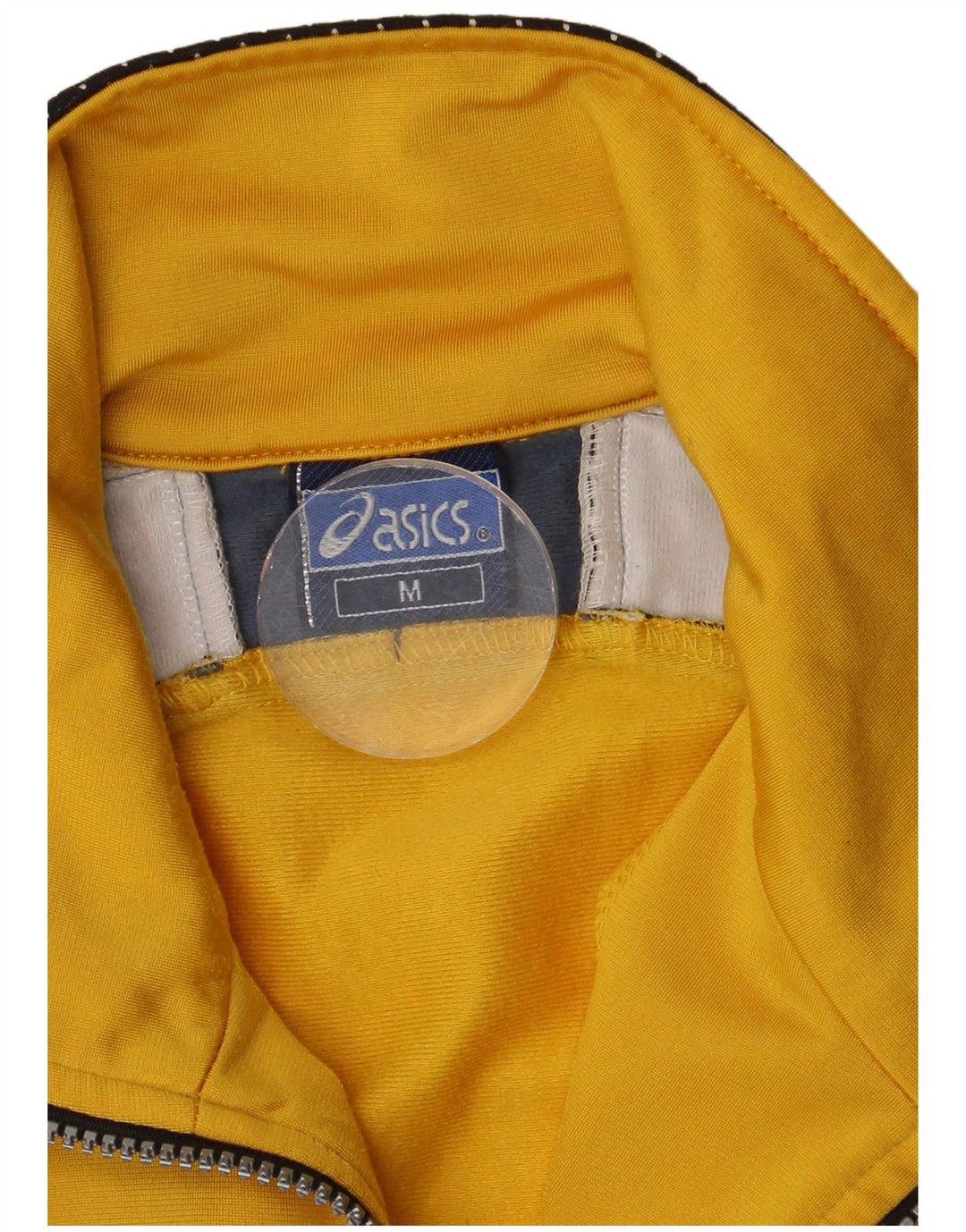 ASICS Mens Graphic Tracksuit Top Jacket Medium Yellow Colourblock