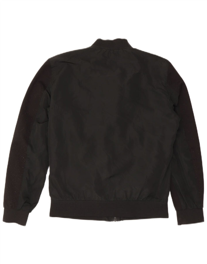 Zara Mens Bomber Jacket UK 40 Large Noir Polyester