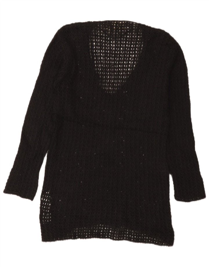 Zara Womens V-Neck Jumper Sweater UK 12 Medium Black Acrylic