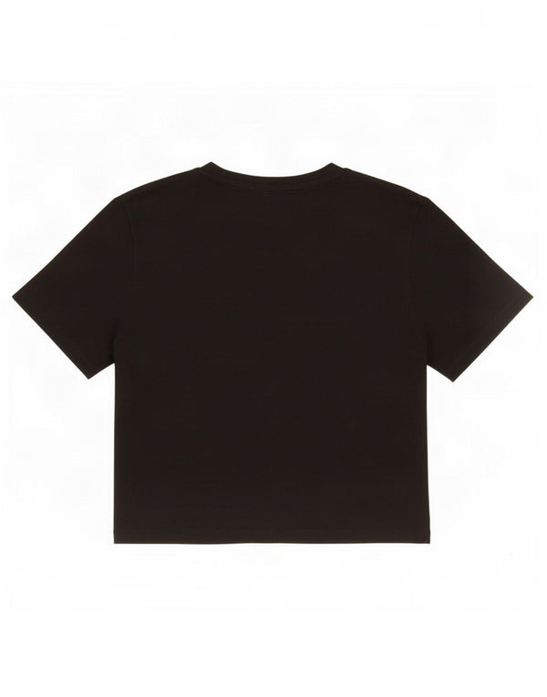 Zara Mujer Crop Camiseta Top UK 12 Medium Negro
