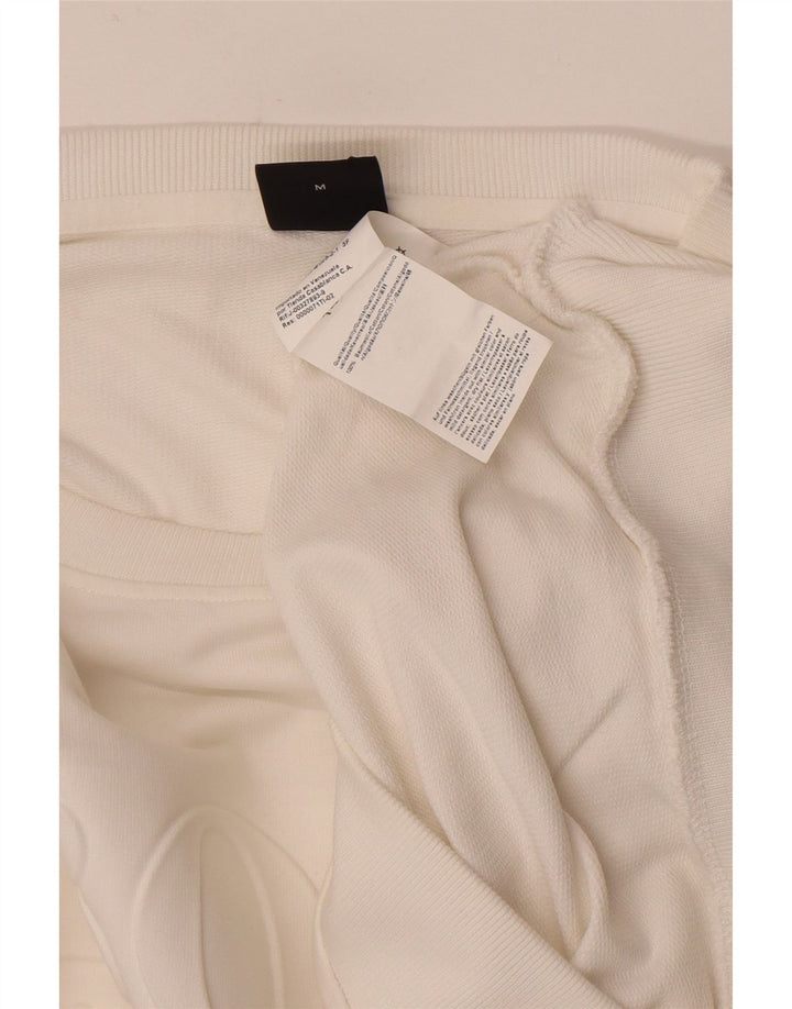 Hugo Boss Mens Graphic Sweatshirt Jumper Medium White Cotton