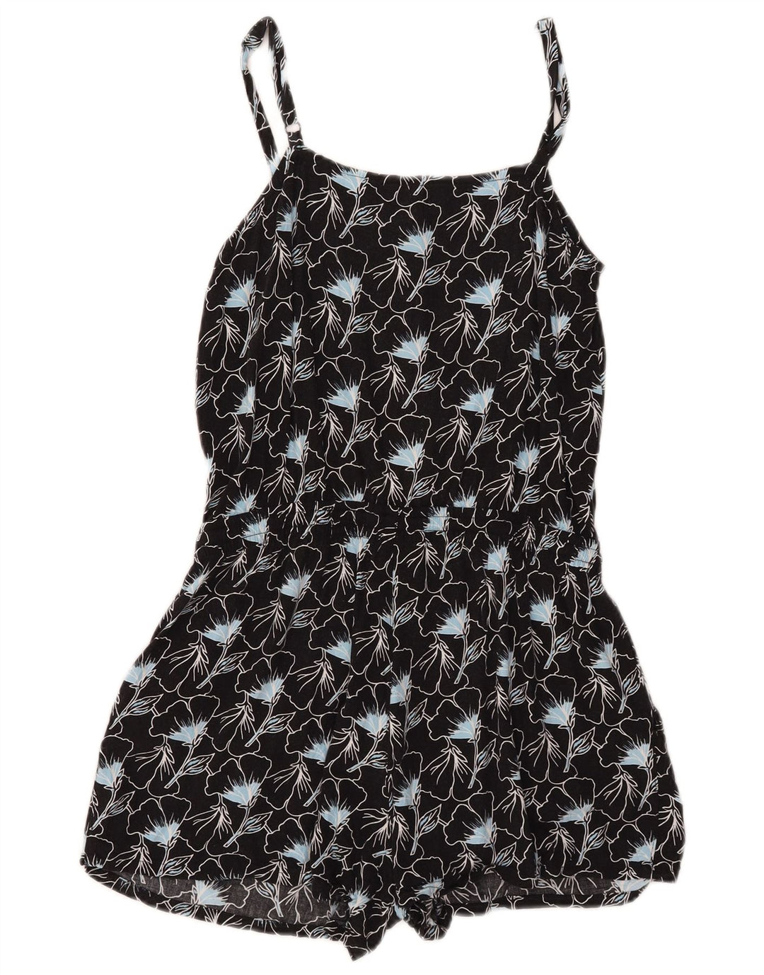 Levi's Womens Sleeveless Playsuit UK 10 Small Black Floral Viscose