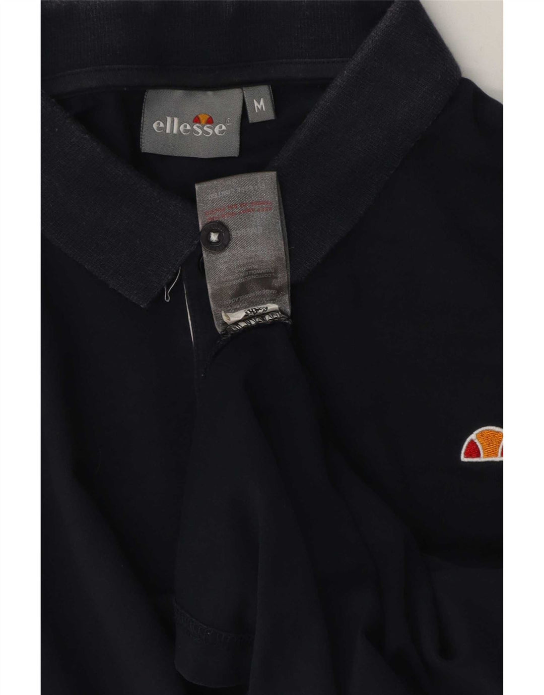 Ellesse Mens Polo Shirt Medium Navy Blue Cotton