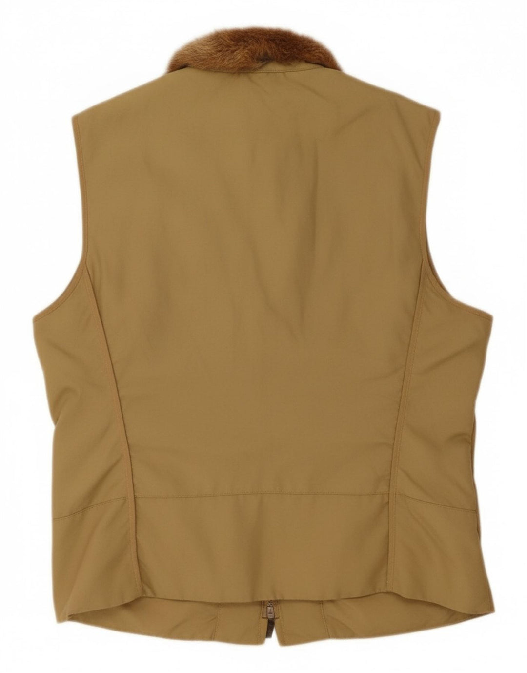 MARELLA Womens Gilet UK 14 Large Khaki Polyester