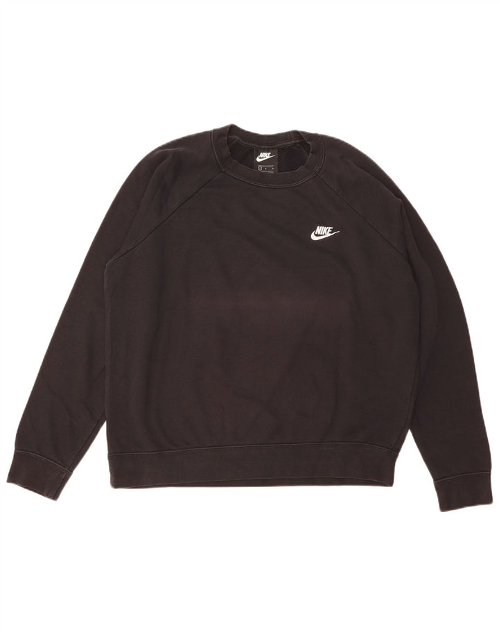 Nike Womens Sweatshirt Jumper UK 16 Grand Noir Coton
