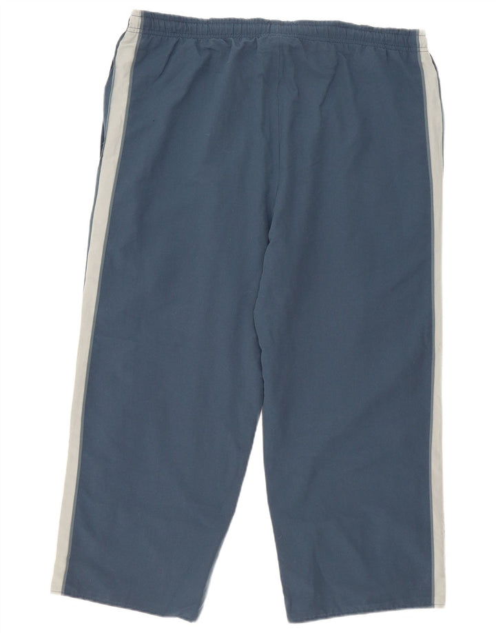Reebok Mens Tracksuit Trousers Large  Navy Blue Colourblock Polyester