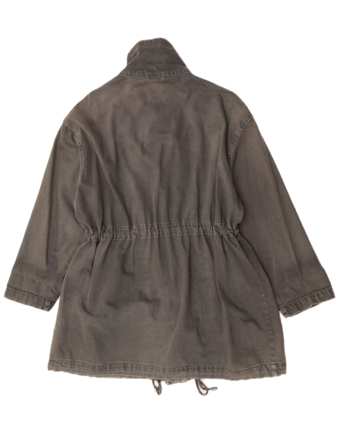Cappotto in denim oversize da donna Zara UK 10 piccolo cotone grigio