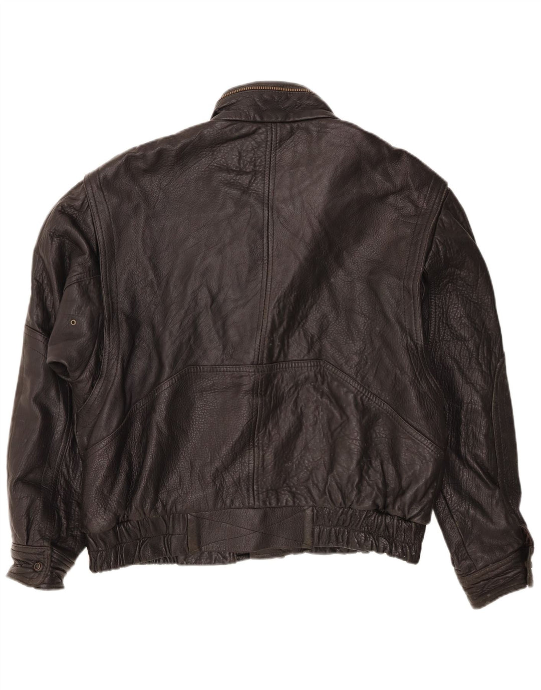 Giacca in pelle vintage da uomo IT 56 3XL Pelle nera