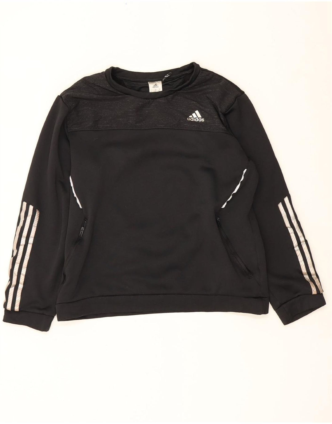 ADIDAS Womens Climawarm Sweatshirt Jumper UK 16 Large Black Polyester Vintage Adidas and Second-Hand Adidas from Messina Hembry 
