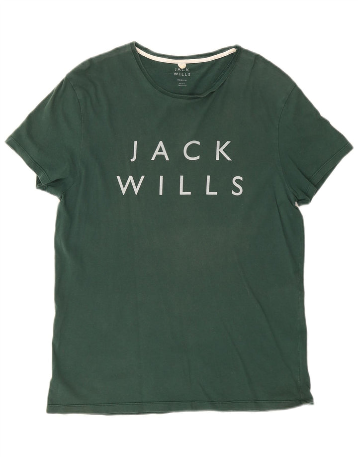 Jack Wills Mens Graphic T-Shirt Top Medium Green Cotton