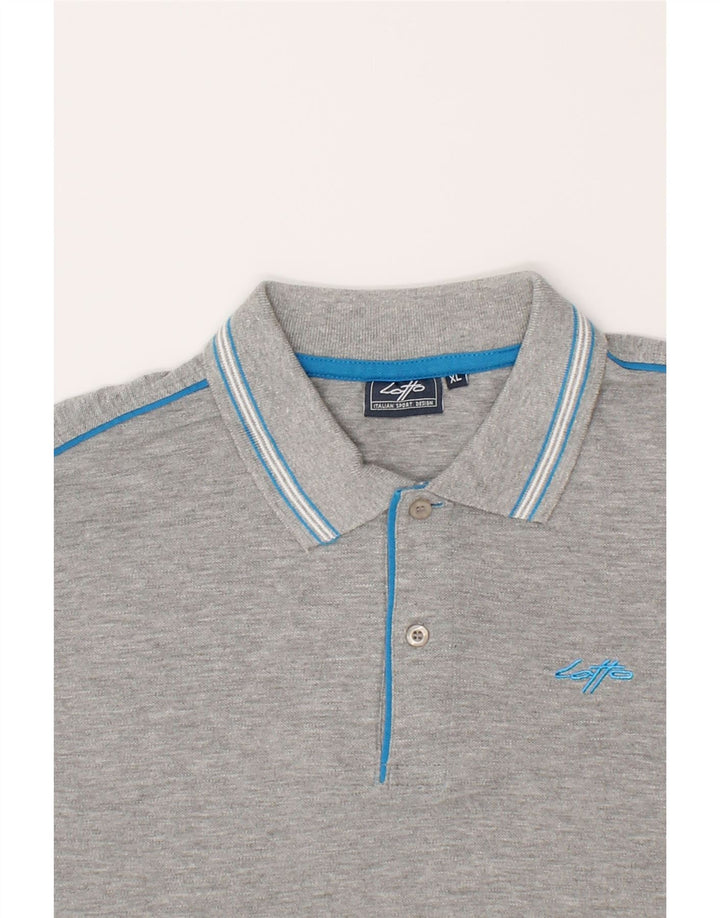 LOTTO Mens Polo Shirt XL Grey Cotton Vintage Lotto and Second-Hand Lotto from Messina Hembry 