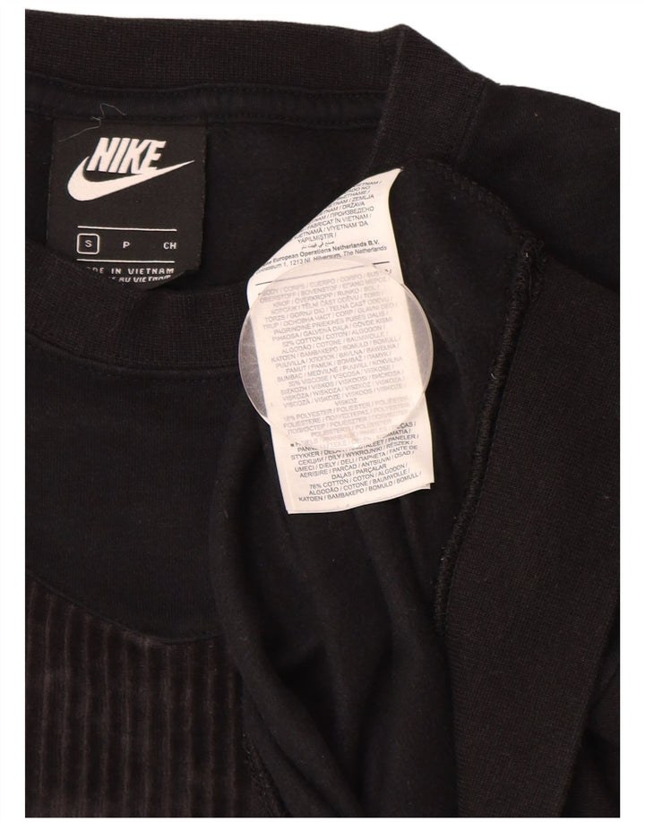 NIKE Womens Oversized Sweatshirt Jumper UK 10 Small Black Cotton