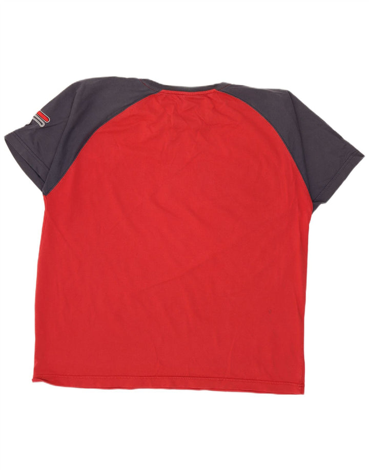 Fila Mens Graphic T-Shirt Top XL Red Colourblock