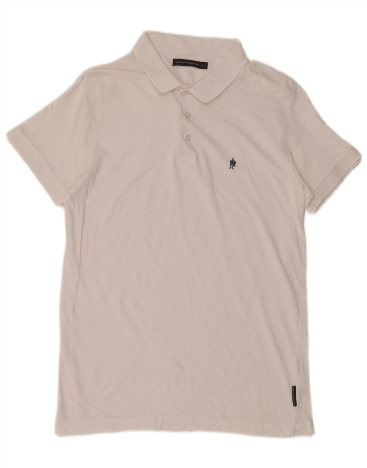 French Connection Mens Polo Shirt XL White Cotton