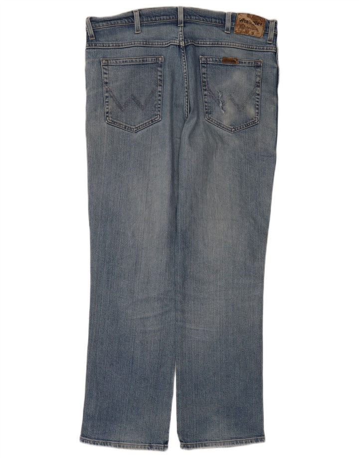 Wrangler Mens Regular Fit Straight Jeans W38 L32 Blue Cotton