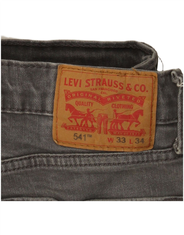 Levi's Mens 541 Tapered Jeans W33 L31 Grey Cotton