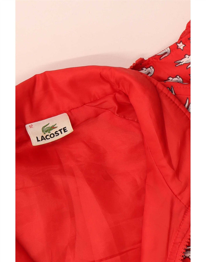 Lacoste piger grafisk hættejakke 11-12 år rød polyester