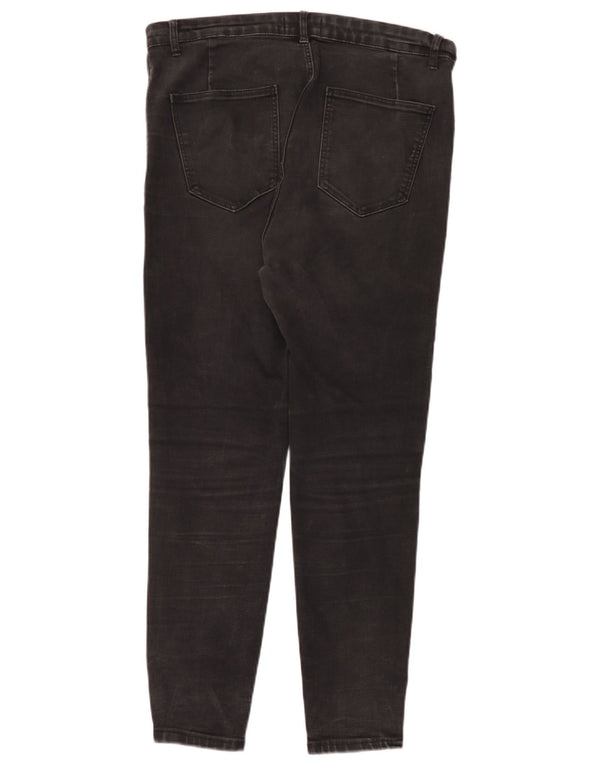 Zara Damen Slim Jeans EU 46 2XL W36 L28 Schwarze Baumwolle
